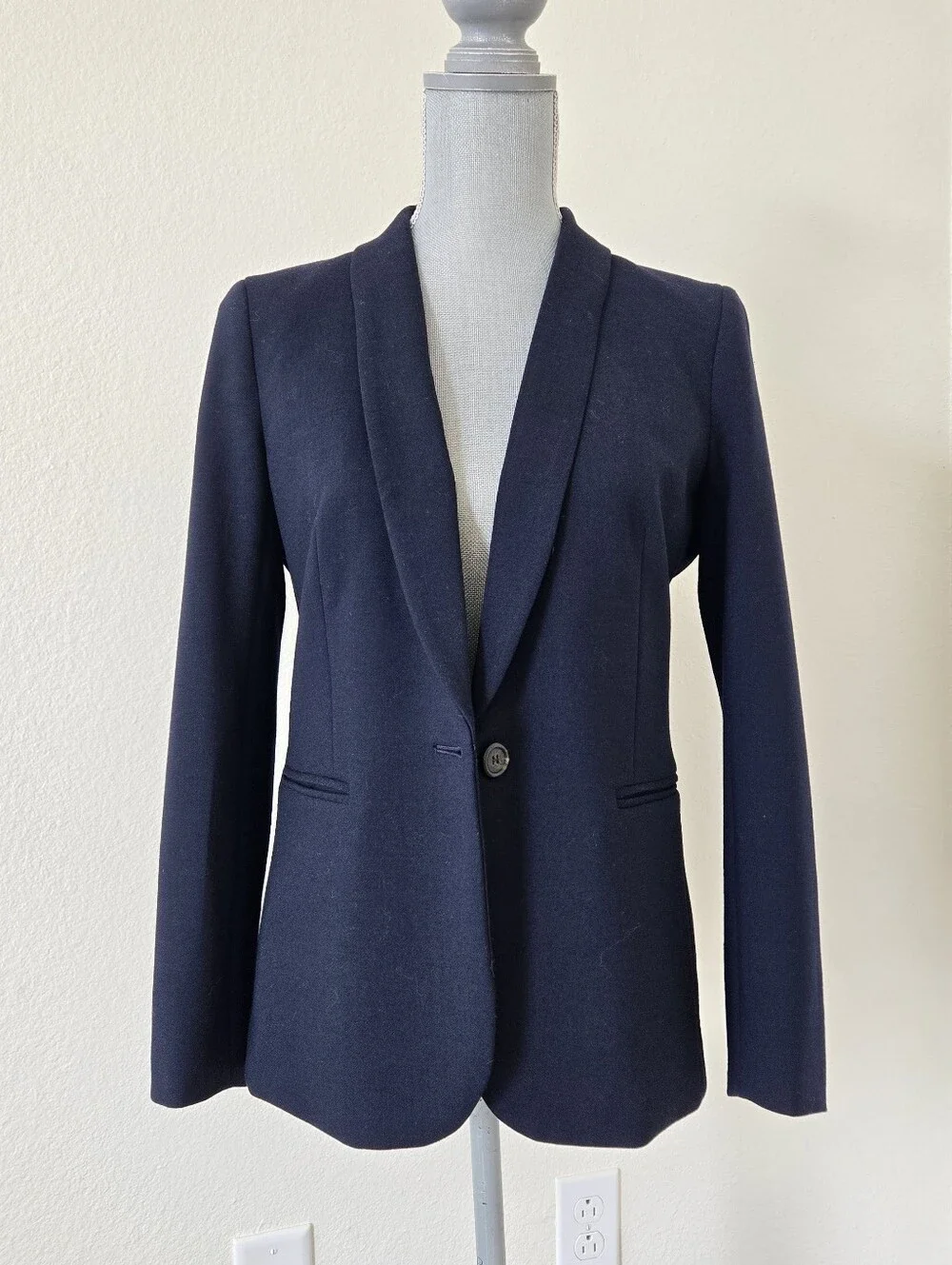 J. Crew Womens Wool Blend Parke Blazer Navy Blue Size 6 Pteppy Academia  G7726